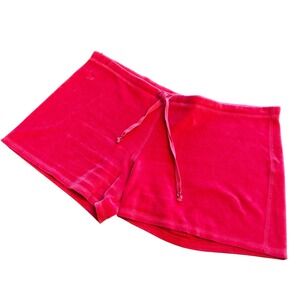 Omgirl Hot Pink Velvet Velour Lounge Shorts Drawstring Booty Shorts Small